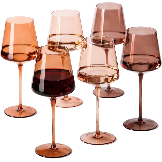 Venus Brown Wine Glasses — Set of 6