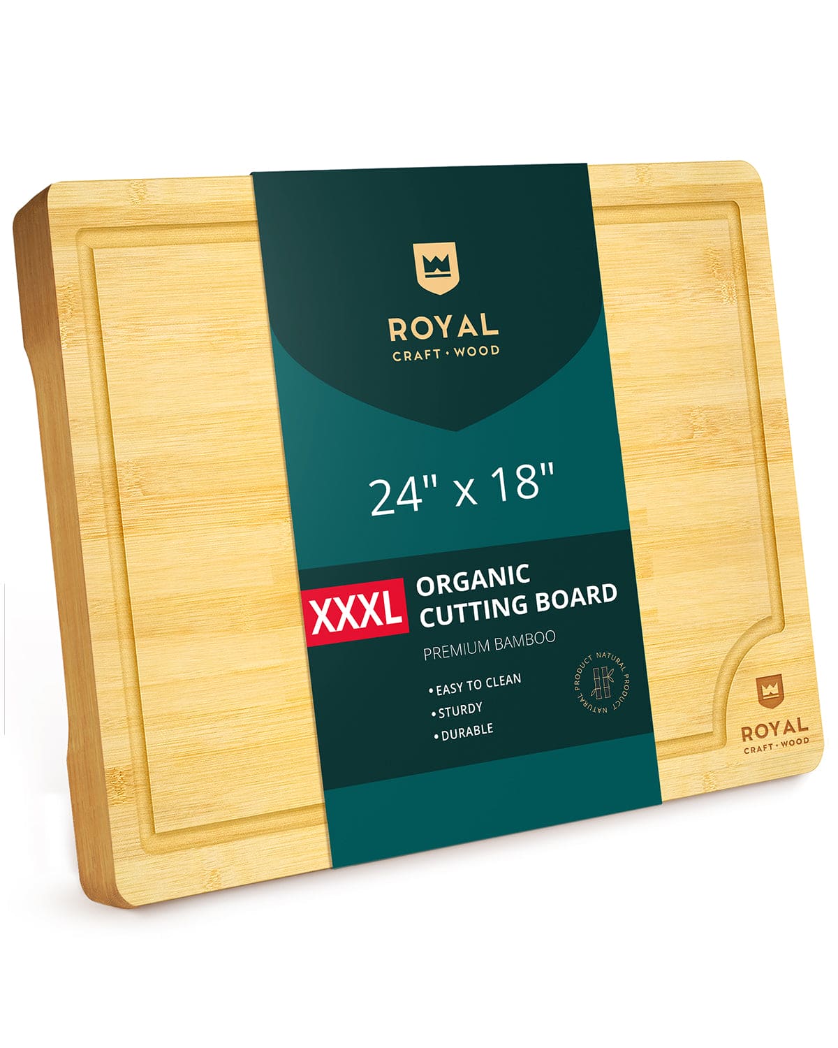 Large Bamboo Prep Board — 24 × 18 in
