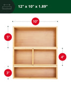 Three natural bamboo organizer trays in different sizes — supplier view 2