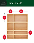 Eight natural bamboo storage trays arranged as a modular drawer organizer — supplier view 2
