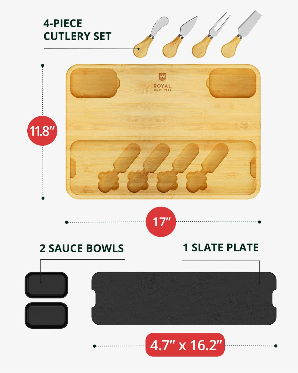 Bamboo & Slate Cheese Board Set