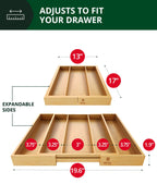 Expandable Bamboo Utensil Organizer — 3–5 Compartments