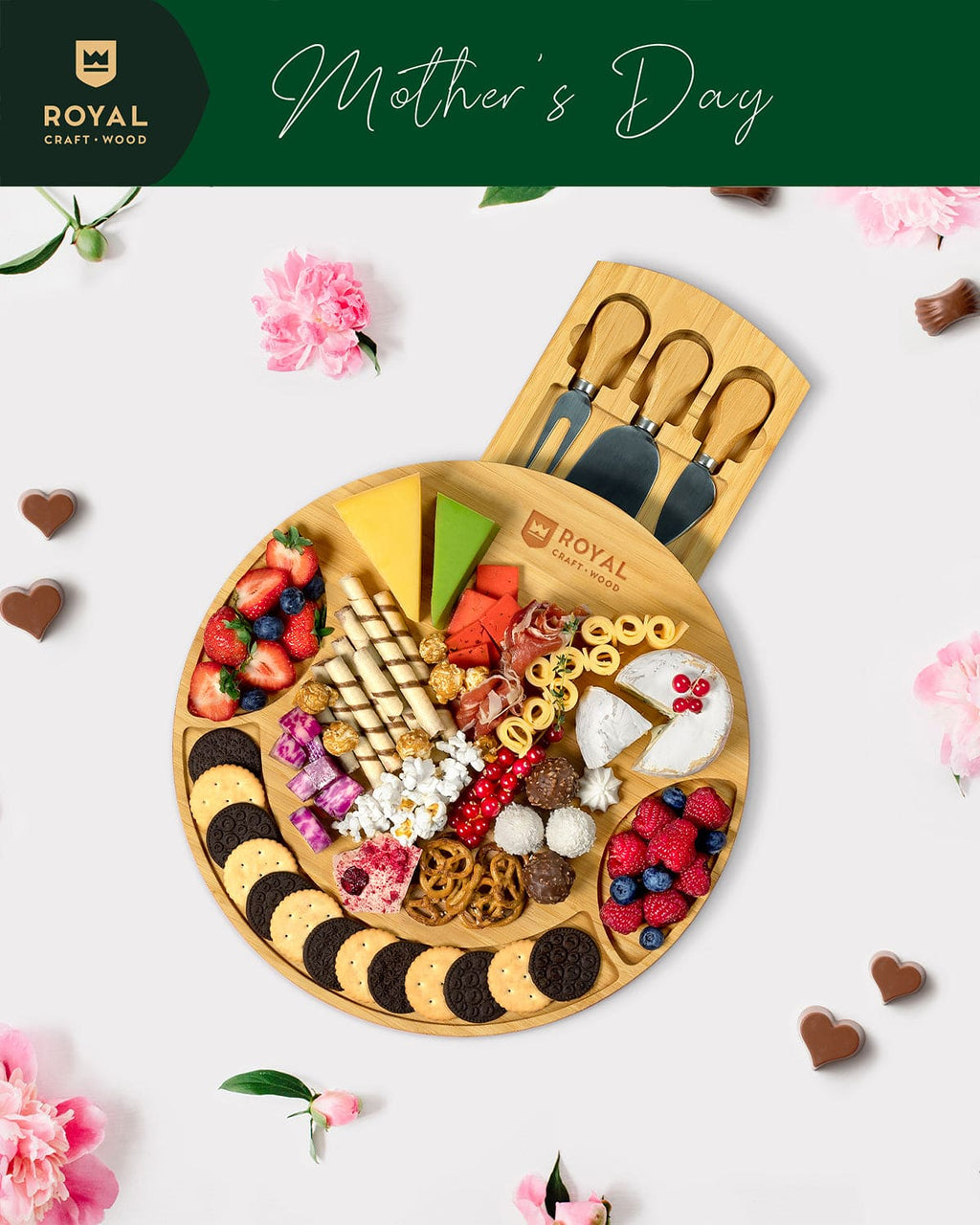 Round Bamboo Cheese Board & Tools