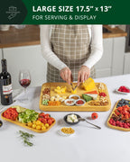 Bamboo Hosting Board Set with Side Trays