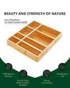 Eight natural bamboo storage trays arranged as a modular drawer organizer — supplier view 3
