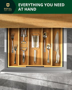 Expandable Bamboo Utensil Organizer — 3–5 Compartments