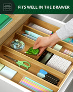 Expandable Bamboo Utensil Organizer — 3–5 Compartments