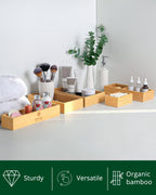 Modular Bamboo Drawer Trays — Set of 5