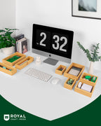 Eight natural bamboo storage trays arranged as a modular drawer organizer — supplier view 5
