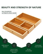 Three natural bamboo organizer trays in different sizes — supplier view 5
