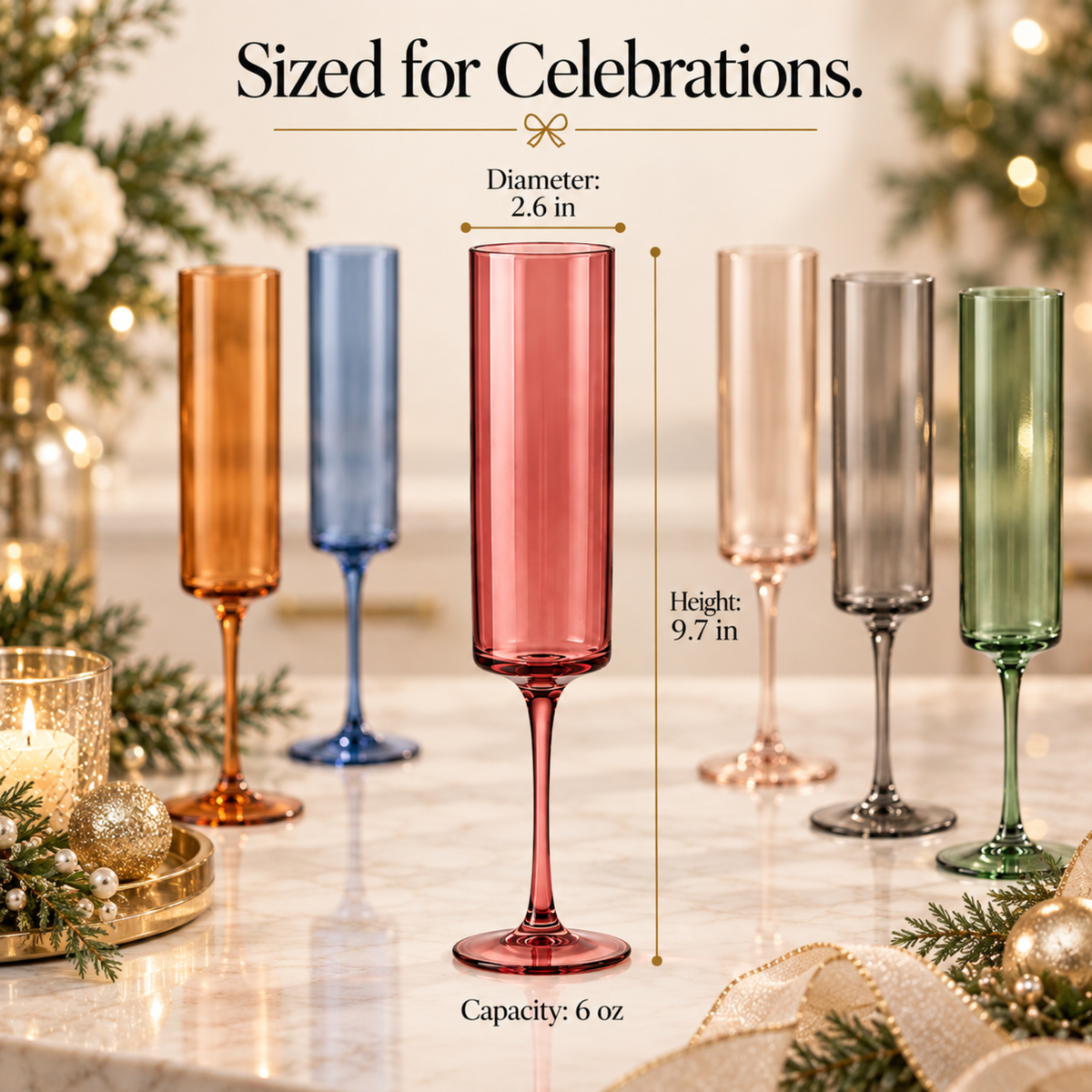 Tonal Champagne Flutes — Set of 6