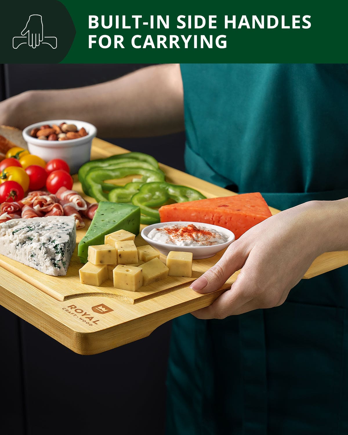 Large Bamboo Prep Board — 24 × 18 in
