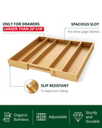 Expandable Bamboo Utensil Organizer — 3–5 Compartments
