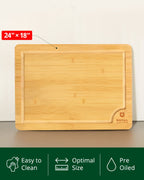 Large Bamboo Prep Board — 24 × 18 in