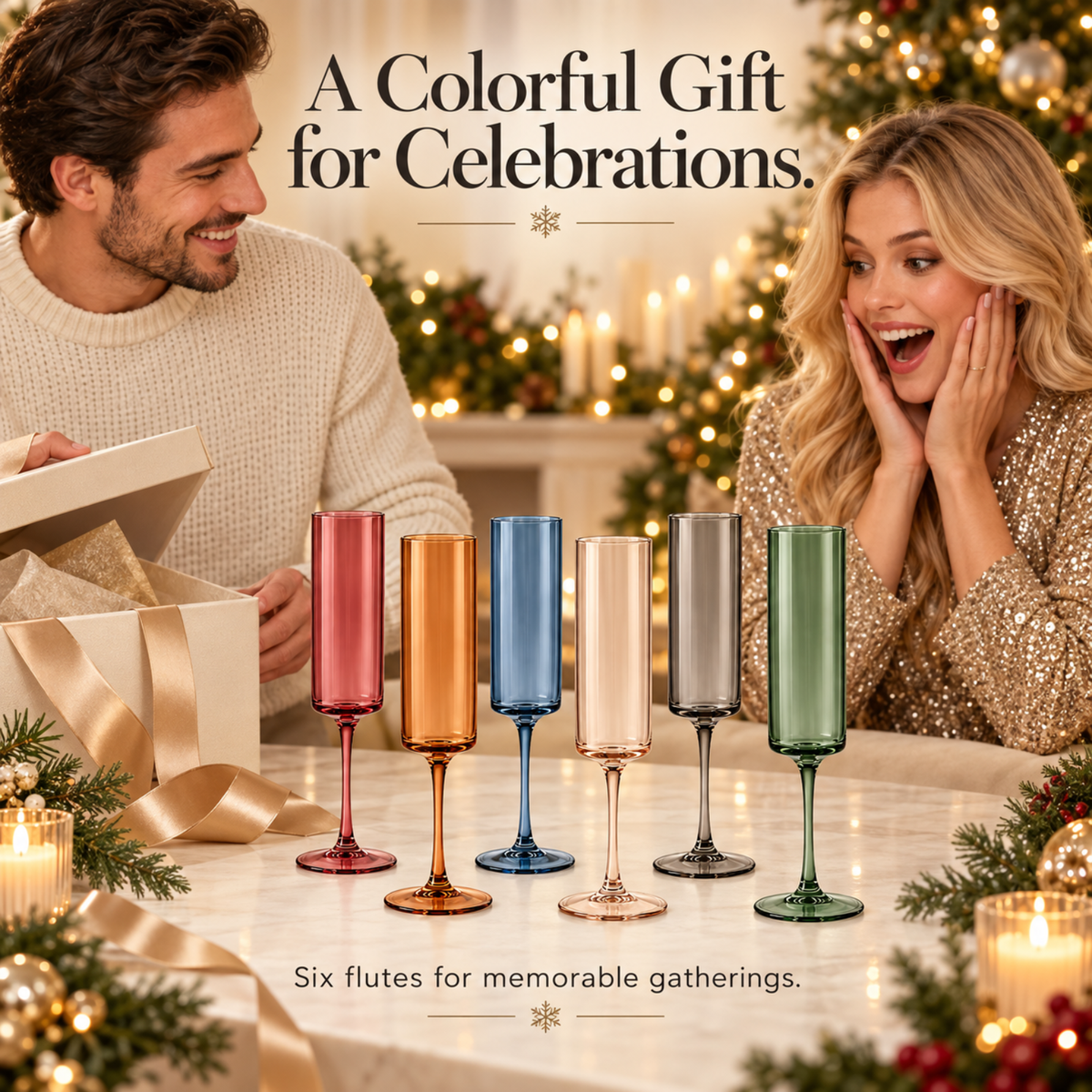 Tonal Champagne Flutes — Set of 6
