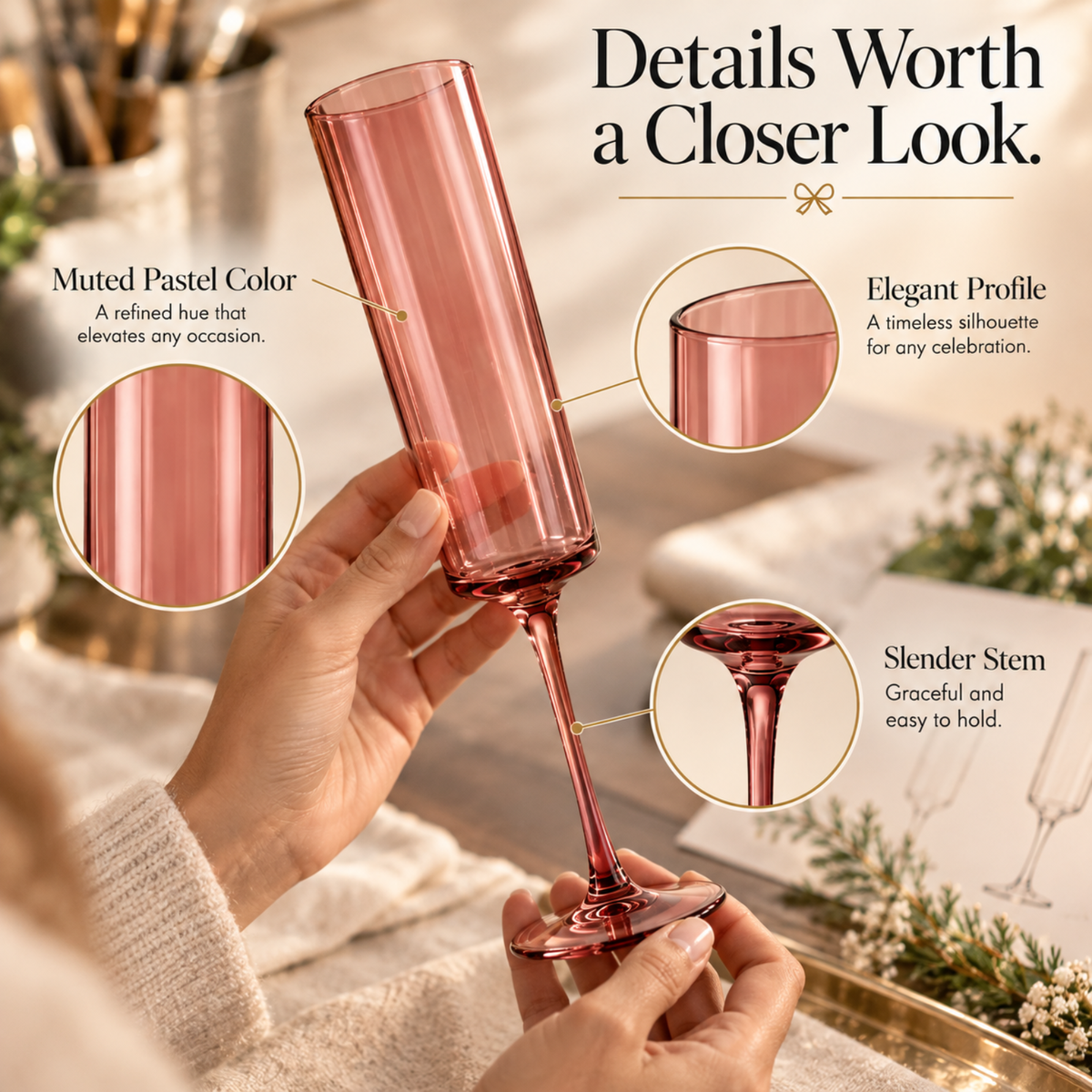Tonal Champagne Flutes — Set of 6