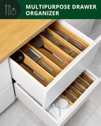 Expandable Bamboo Utensil Organizer — 3–5 Compartments