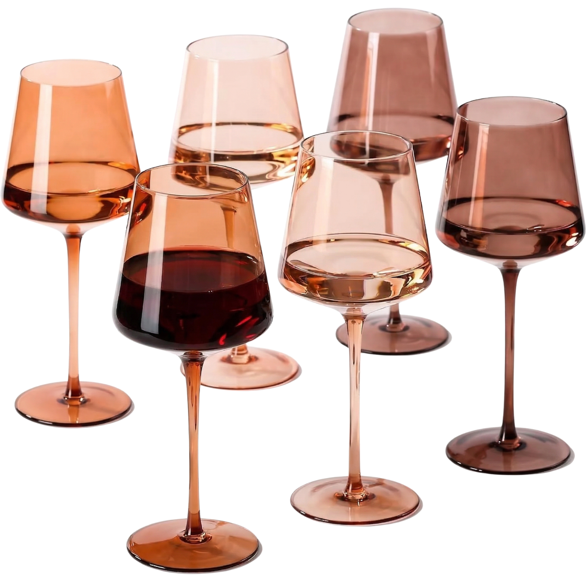 Venus Brown Wine Glasses — Set of 6