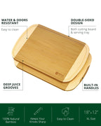 Two-Tone Bamboo Cutting Board — 18 × 12 in