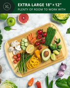Two-Tone Bamboo Cutting Board — 18 × 12 in