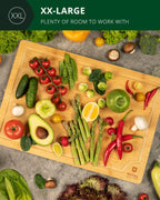 Generous Bamboo Prep Board — 20 × 14 in