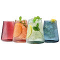Ribbed Stemless Wine Glasses — Set of 4