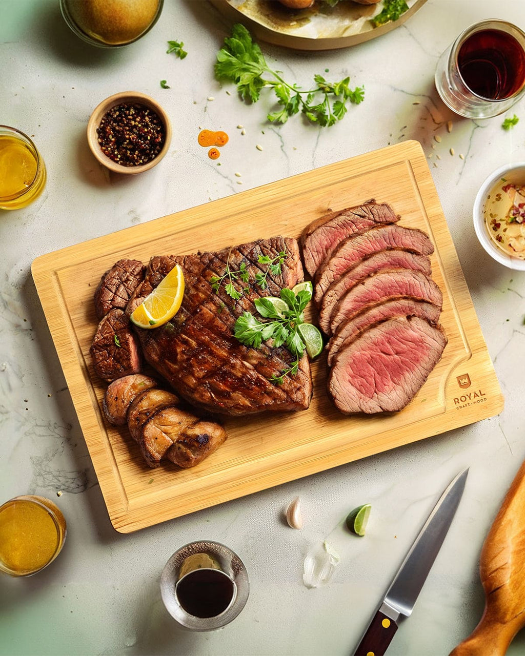 Compact Bamboo Cutting Board — 12 × 8 in