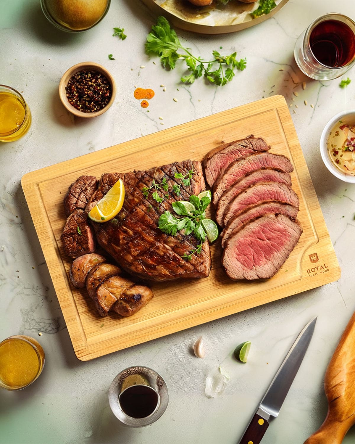 Compact Bamboo Cutting Board — 12 × 8 in