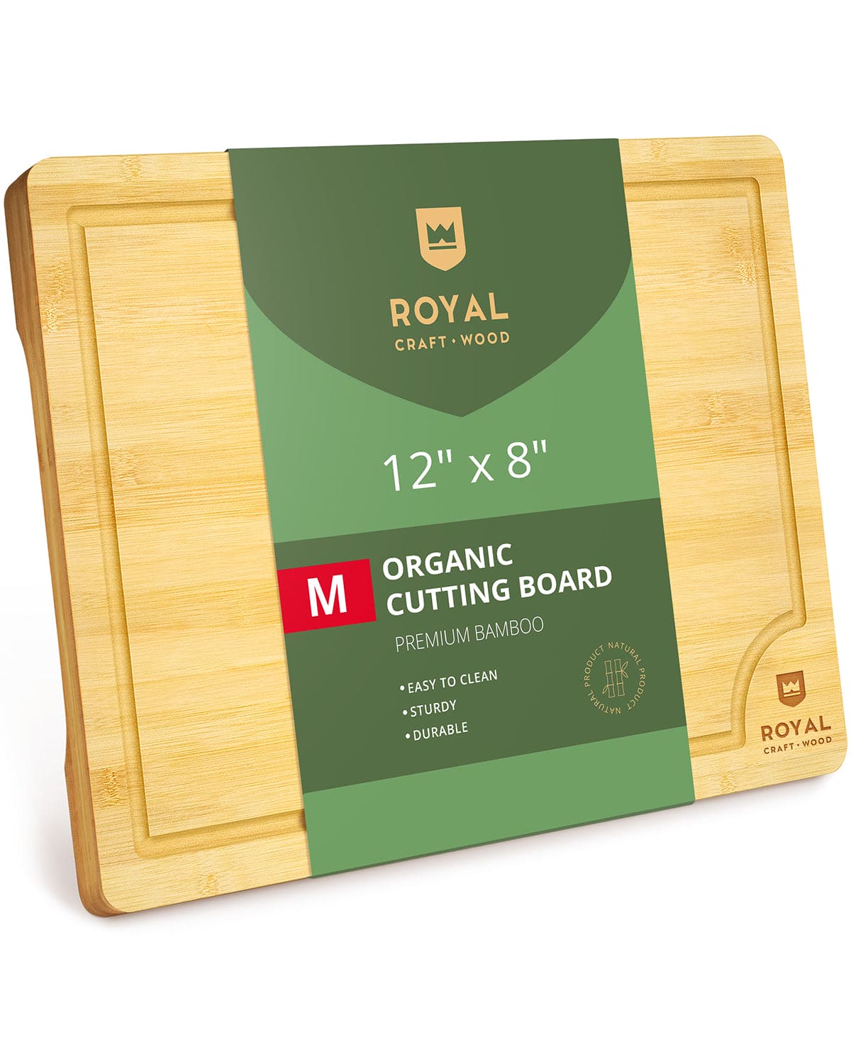 Compact Bamboo Cutting Board — 12 × 8 in