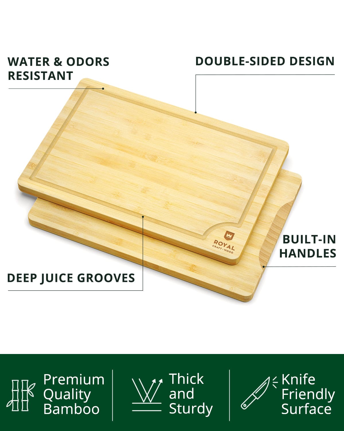 Large Bamboo Prep Board — 24 × 18 in