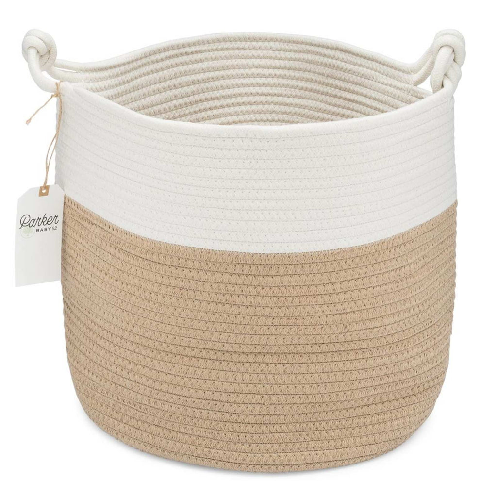Two-Tone Rope Storage Basket