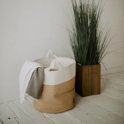 Two-Tone Rope Storage Basket