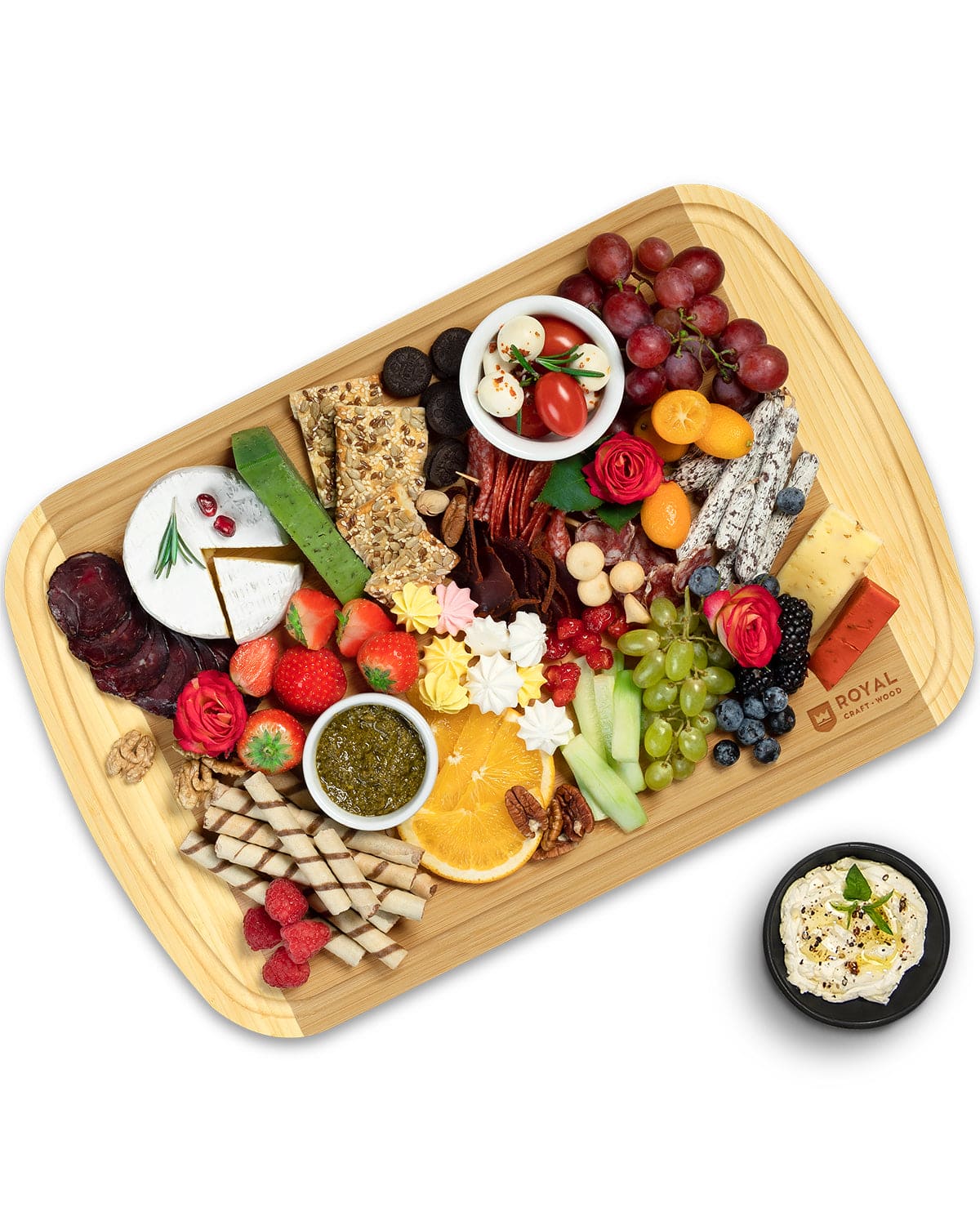 Two-Tone Bamboo Cutting Board — 18 × 12 in