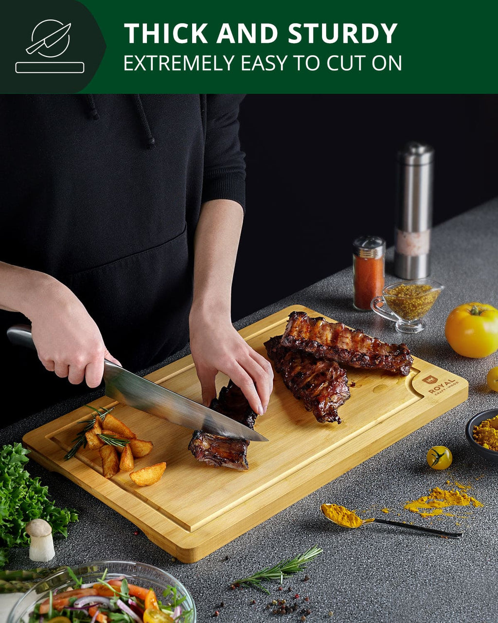 Everyday Bamboo Cutting Board — 18 × 12 in