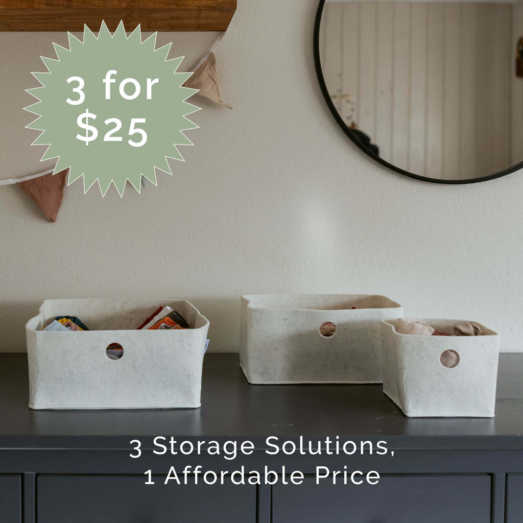Felt Drawer Organizers — Set of 3