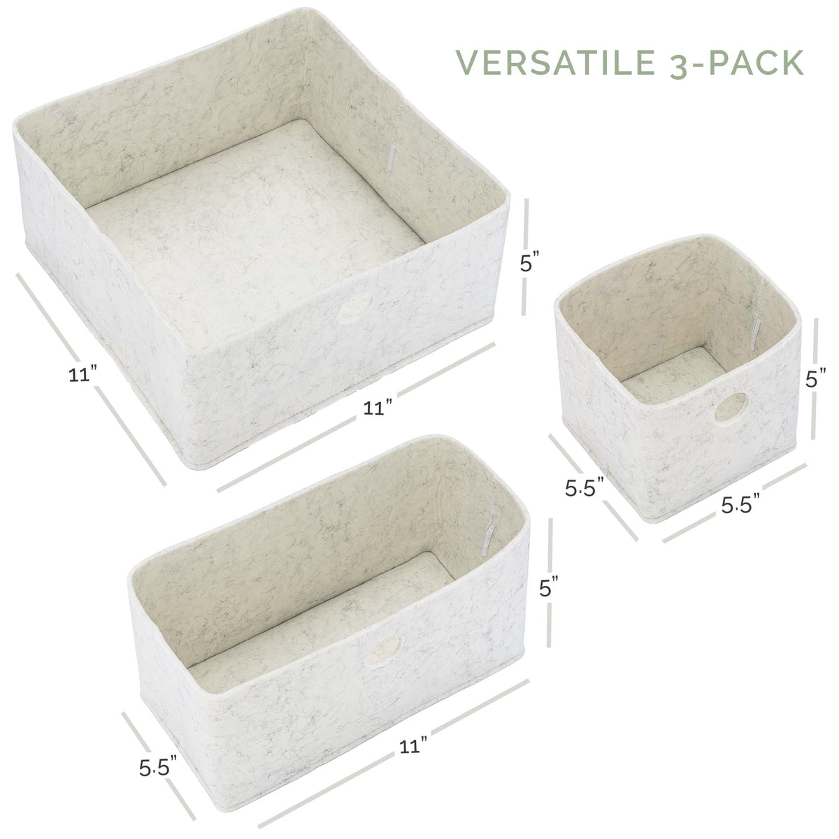 Felt Drawer Organizers — Set of 3