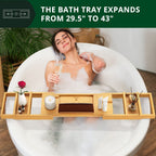 Expandable Bamboo Bath Caddy — Natural